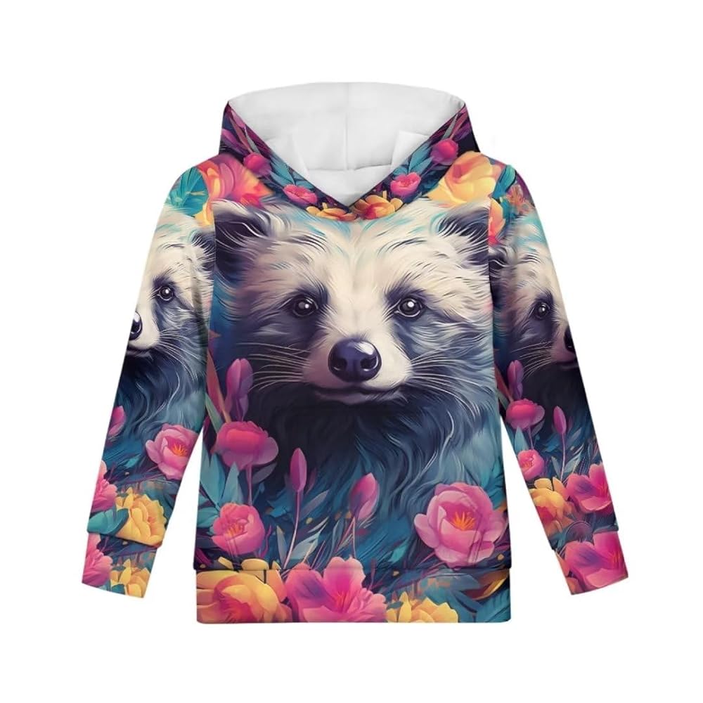 Amazon.com: Allhaitong Boys Girls Hoodies Bear Flowers Print